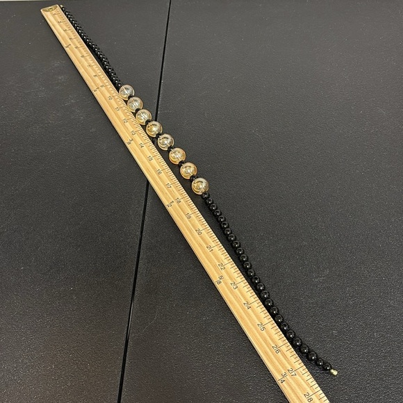 Natural Spinel & Golden Rutile Quartz Round Shape Beads Necklace Vintage - Picture 9 of 10